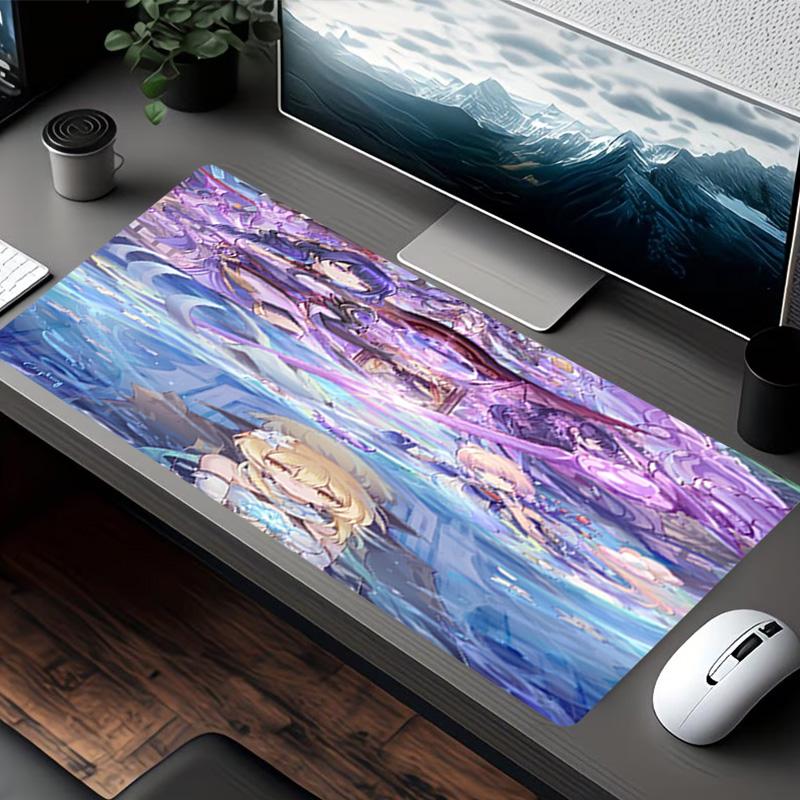 Genshin Impact Print Mouse Pad, for Keyboard Pad Laptop PC Mat for Office Home Use, Desk Decor, Perfect Birthday Gift for Gamers