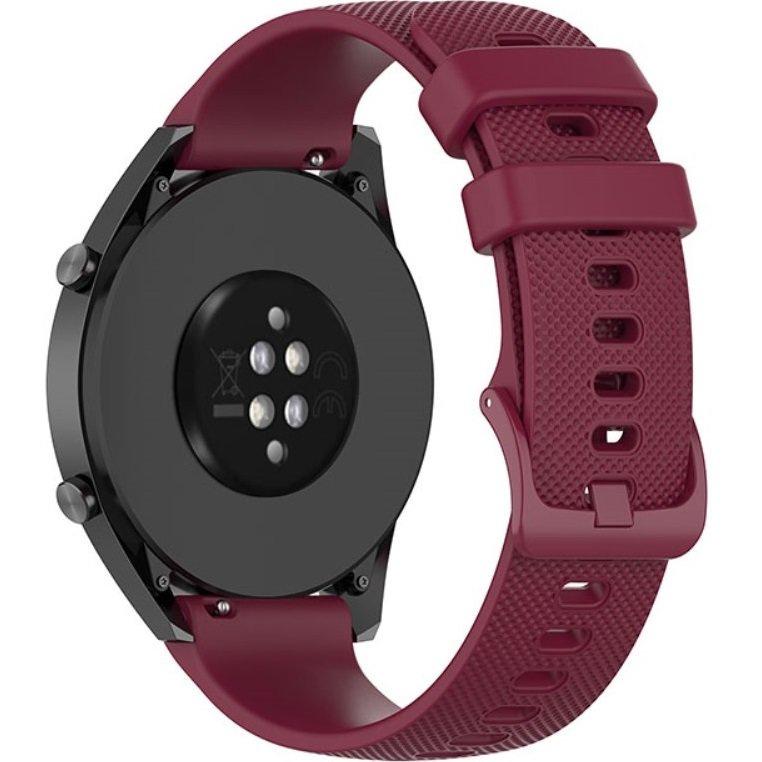 Universal Silicone Strap 22mm, Mesh Texture, Burgundy