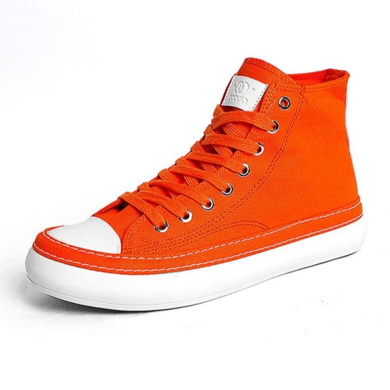 Men's High Top Canvas Shoes Black White Men Casual Sneakers Fashion Lace-up Vulcanize Shoes Cool Street Sports Brand Flats
