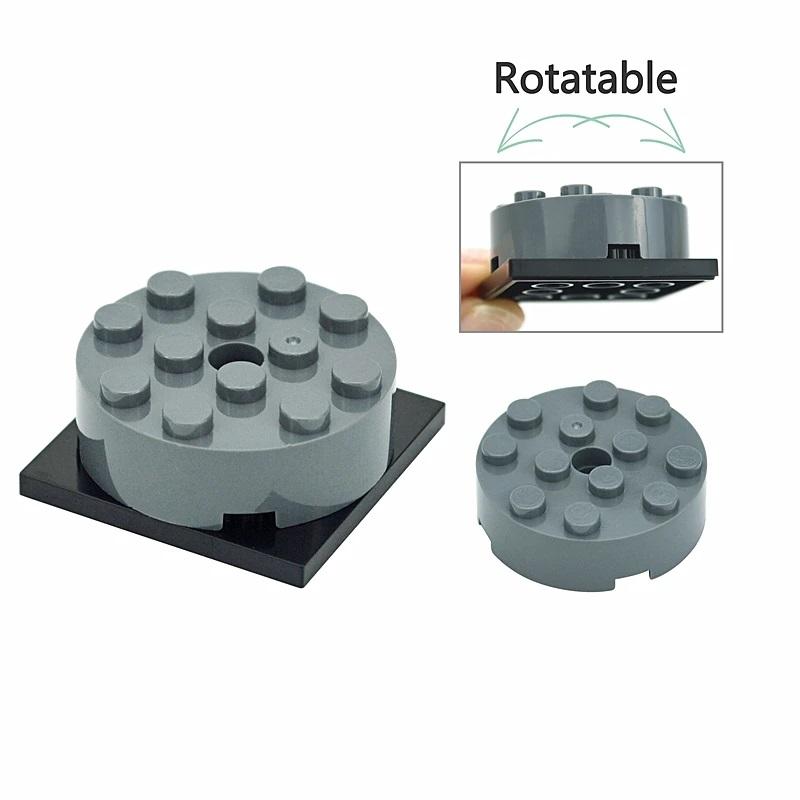 6Pcs/3Sets MOC Scene Building Blocks Compatible Small Particles 4X4 Round Plate Building Blocks Turntable