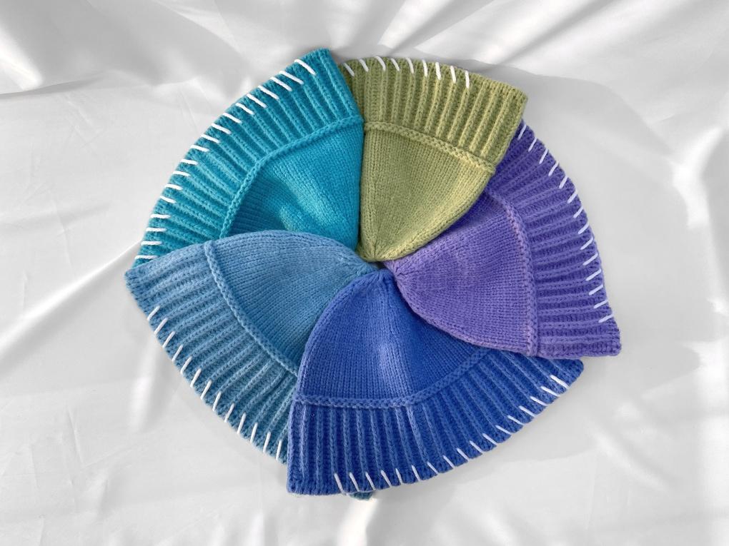 Women's Daily Cross-stitch Knit Bucket Hat Basic Hat