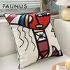 Premium Picasso Abstract Cotton Pillow Case Canvas Single-sided Embroidered Cushion Cover for Sofa Living Room Home Decoration