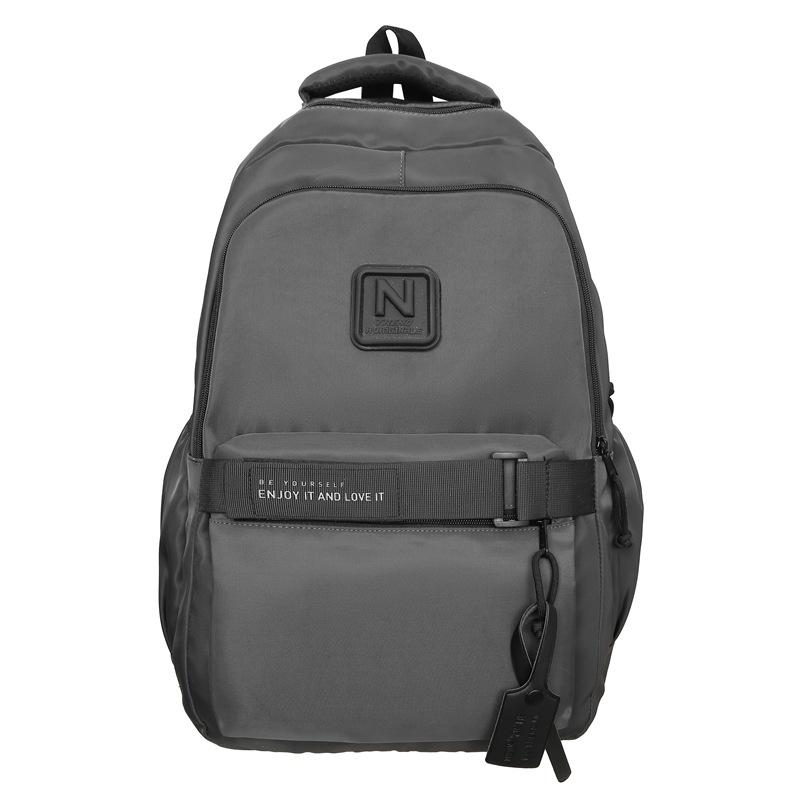 

Студенческий школьный рюкзак для мужчин, большой емкости, кампус темно-серого