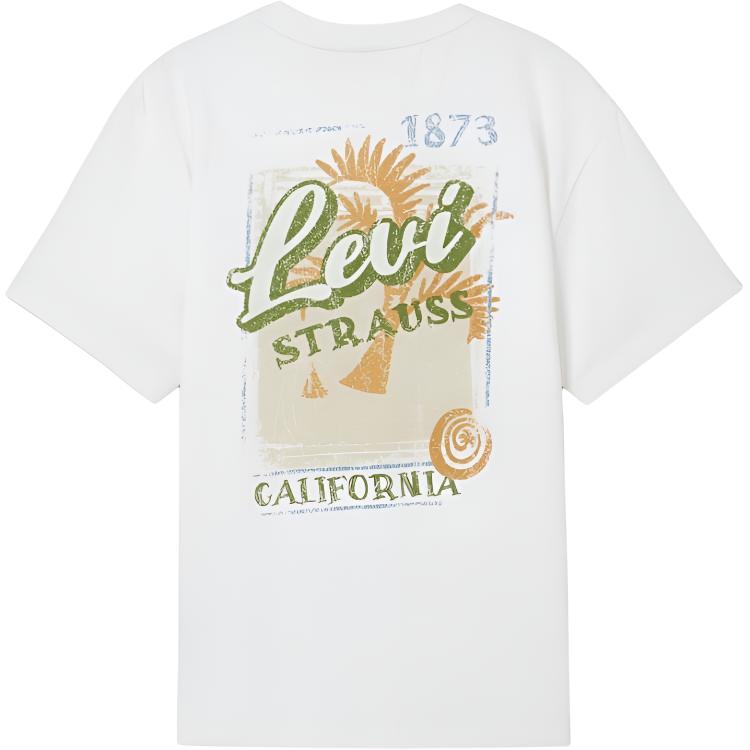 Levi's T-Shirts Men's White Crew Neck Moderate 003LB-0000