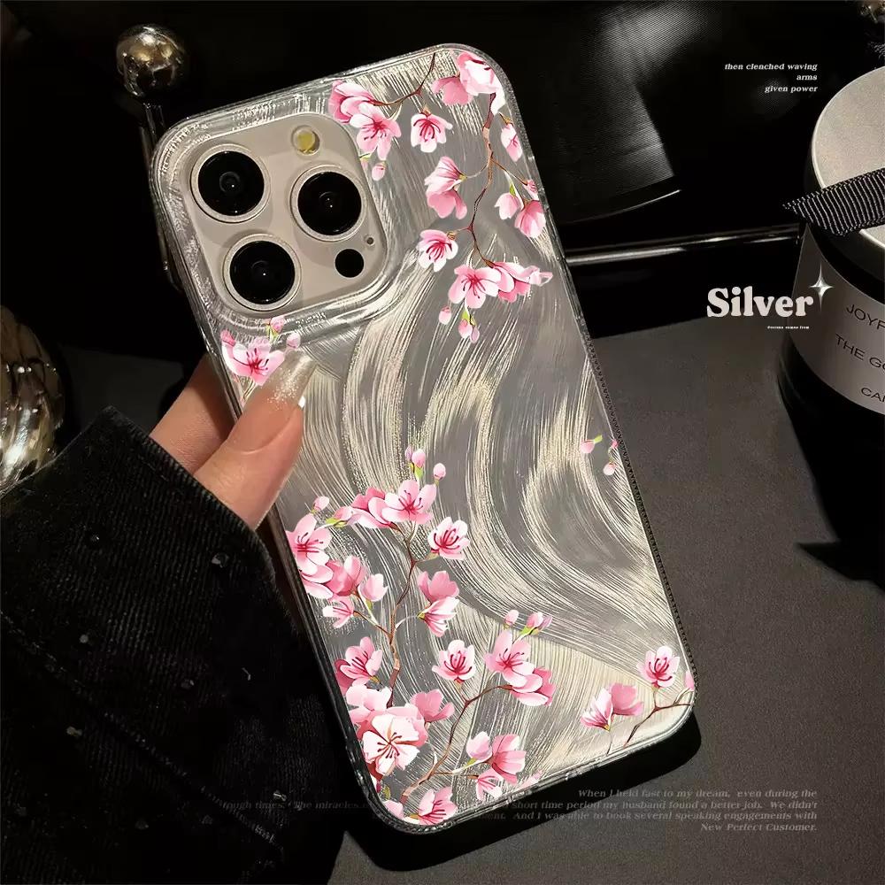 Soft Flower Aesthetic Phone Case For iPhone 17 16 15 14 13 12 11 Pro Max Plus 16E 17 Air XS Max X XR Shockproof Back Cover