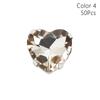 50Pcs/Pack Heart Shape Glitter Sewing Rhinestones Sew On With Silver Claw Glass Crystal Stones 8mm Diamond Beads Ornament