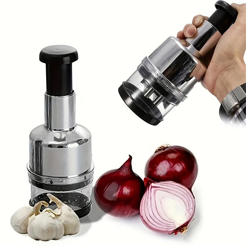 New Handheld Garlic Chopper Multi-functional Stainl Steel Garlic Press Onion Fruit Vegetable Slicer Tools Kitchen Accessories