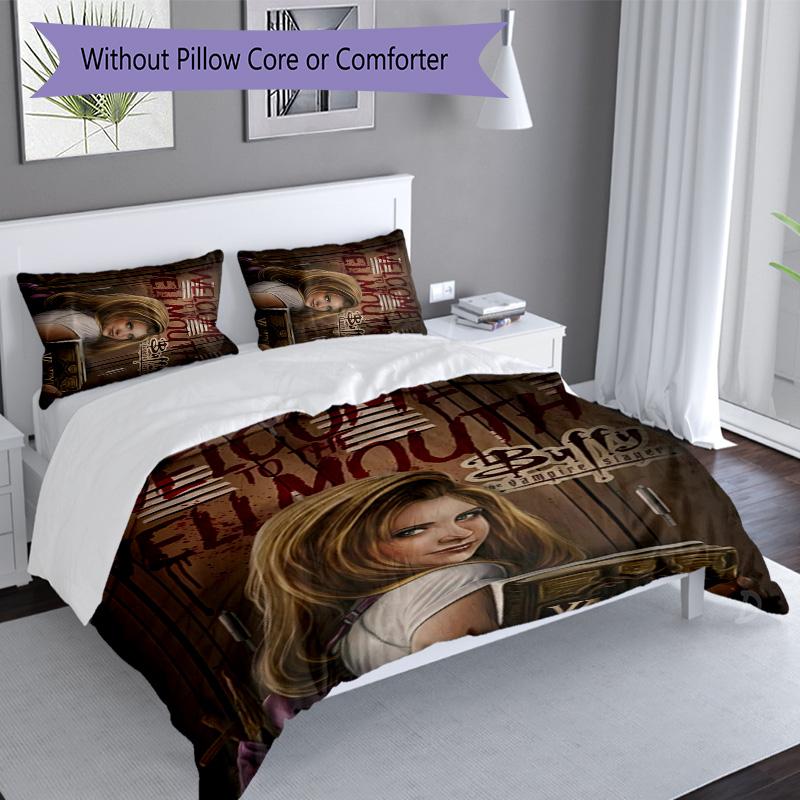 Juego de ropa de cama de 3 piezas Buffy Cazavampiros 1 patrón, juego de funda nórdica incluye funda nórdica y fundas de almohada, decoración de dormitorio y regalo perfecto para todas las estaciones