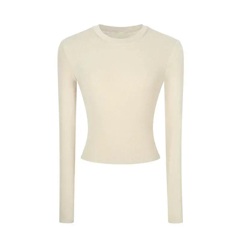 Women's Slim-Fit Long-Sleeve Top - High-End Round Neck Tee for Spring/Autumn