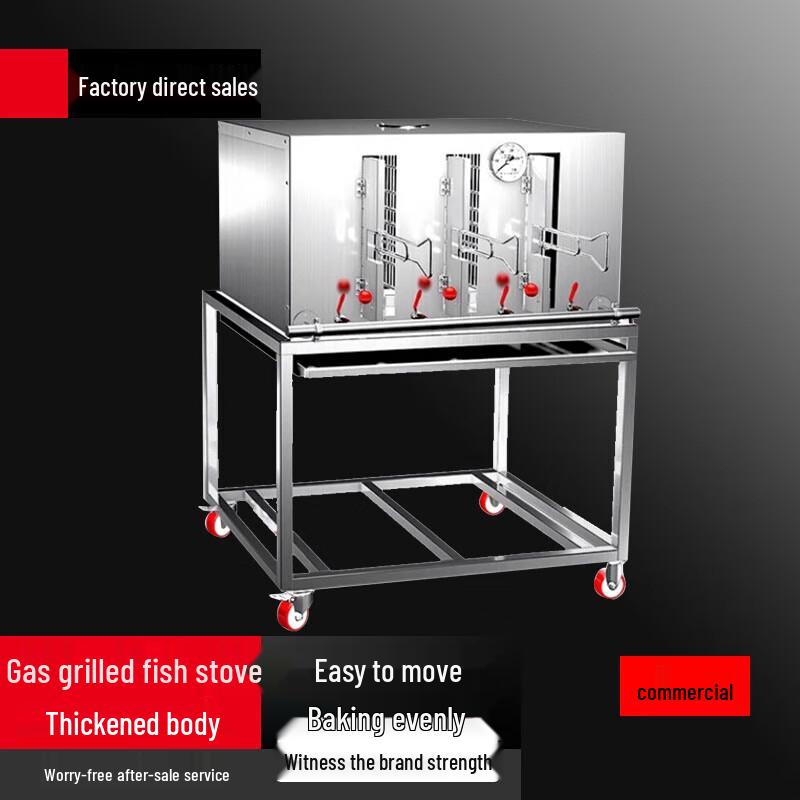 Commercial Stainless Steel Gas & Charcoal Grilled Fish Oven