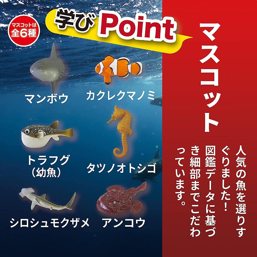 Set of 5 Foaming Illustrated Live Fish Bath with Mini Illustrated Ocean Gakken Carbonated Bath for Boys and Elementary School Includes a convenient
