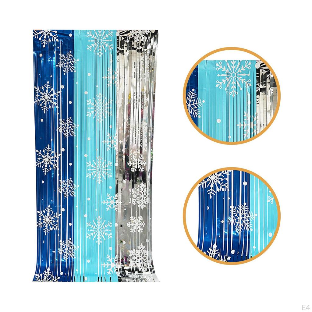 Christmas Snowflake Pattern Fringe Curtain Party Decoration for Door Supplies Versatile Accessories