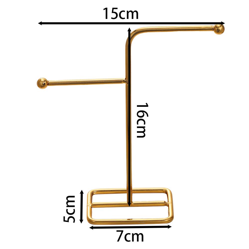Metal Gold T-shaped Earrings Ring Necklace Watch Jewelry Shelf Jewelry Stand Counter Pendant Jewelry Organizer Display Stand