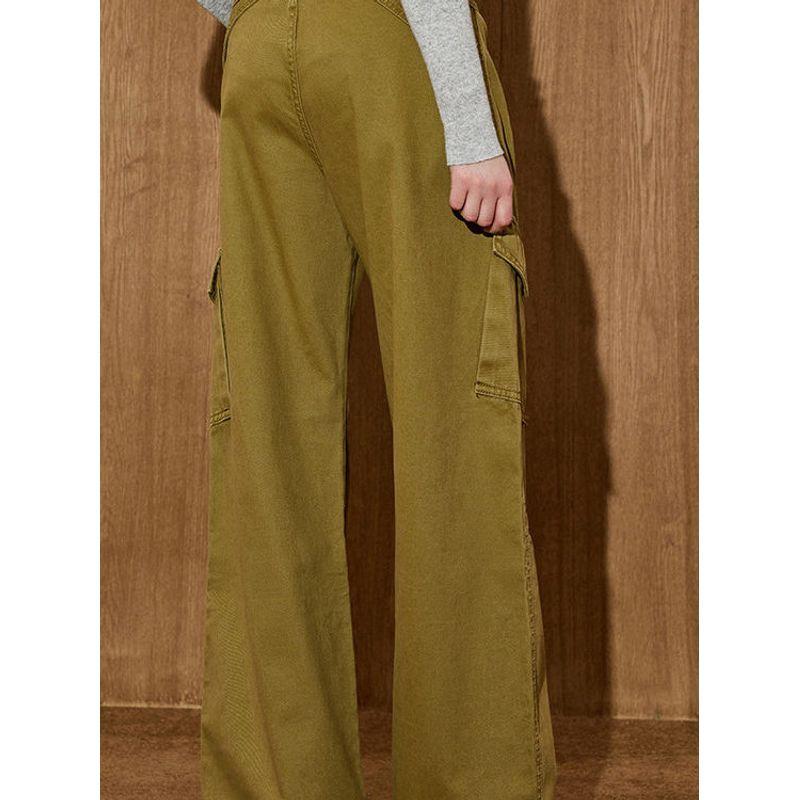 Coolhut Multi-Pocket Workwear Loose Retro American Style Wide-Leg Straight Casual Pants for Women in Autumn and Winter