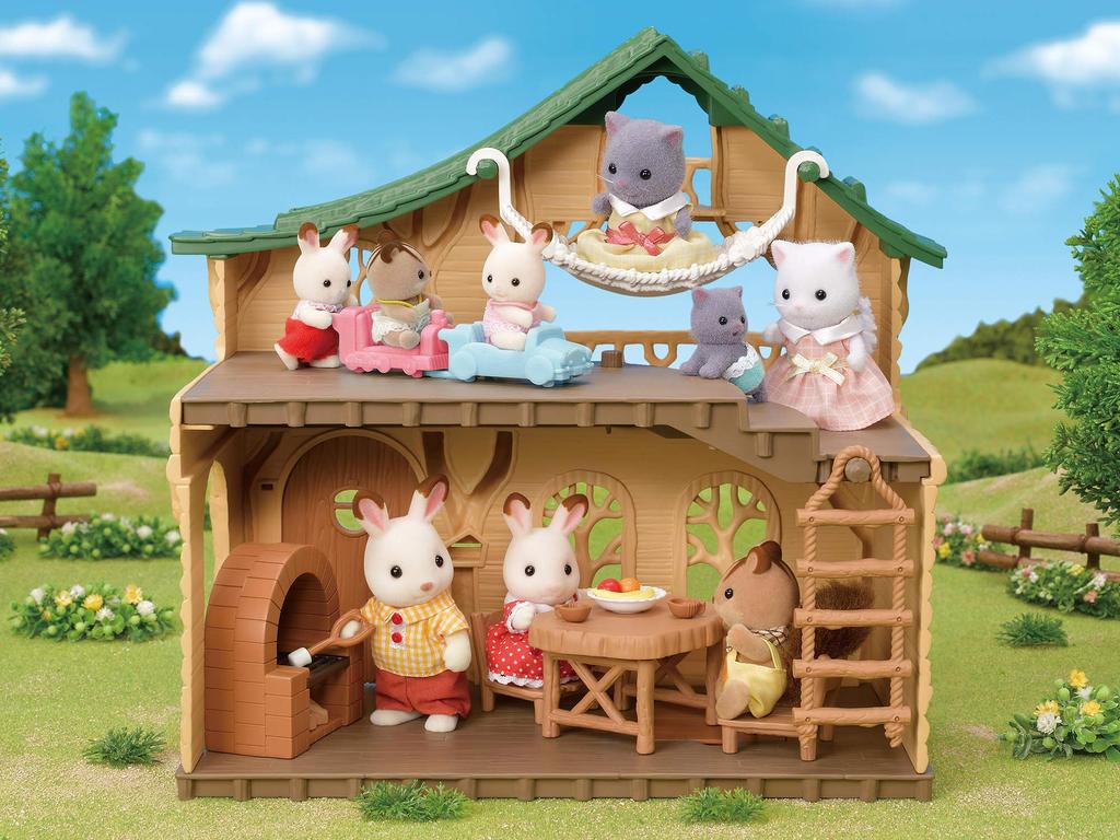 Sylvanian Families Family Trip House [Forest Exciting Log House] CO-62 ST Mark Certified Toy Dollhouse for Ages 3 and Up, Sylvanian Families, Epoch