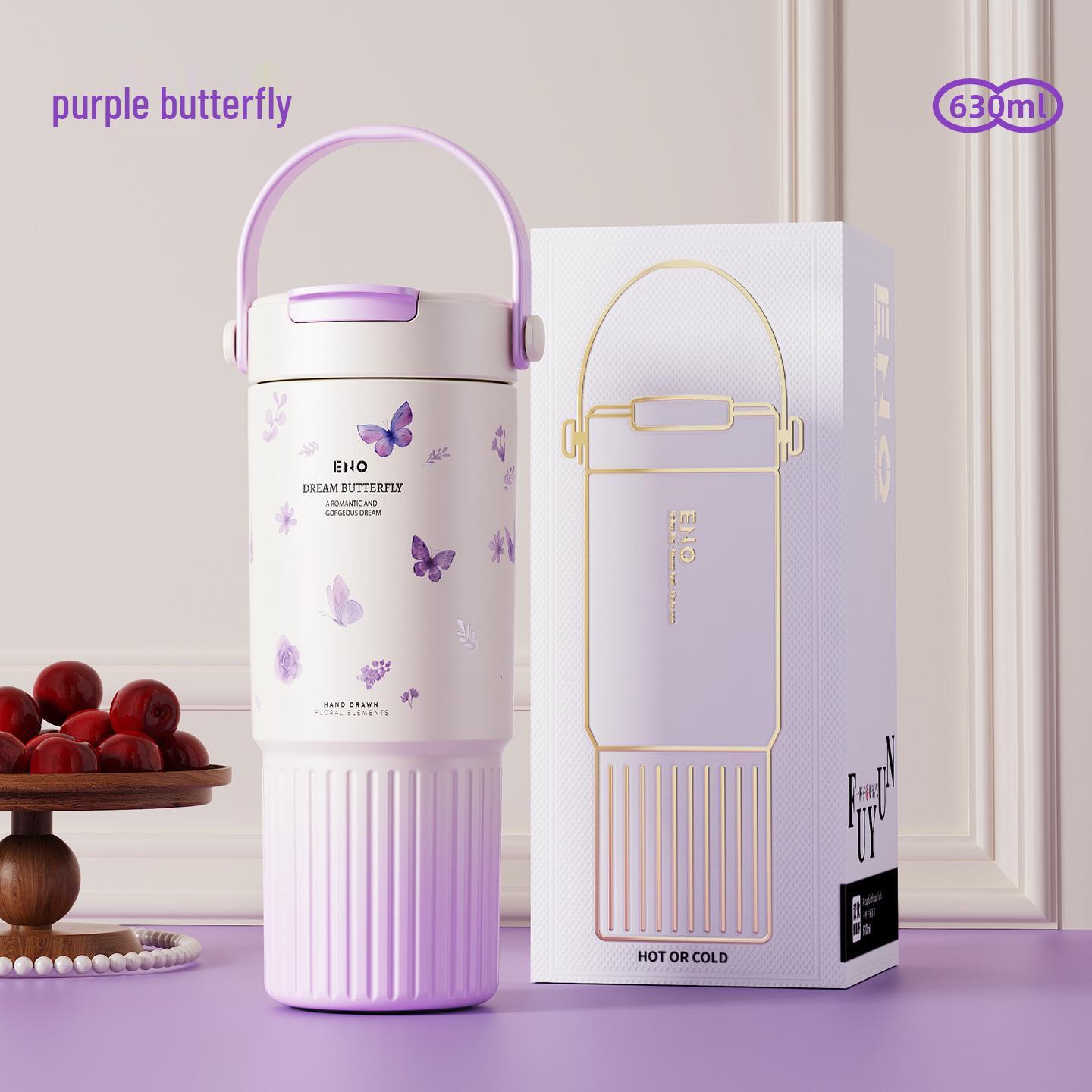 

2025 High-Capacity Insulated Ceramic Cup for Ladies - Portable with Straw Standard