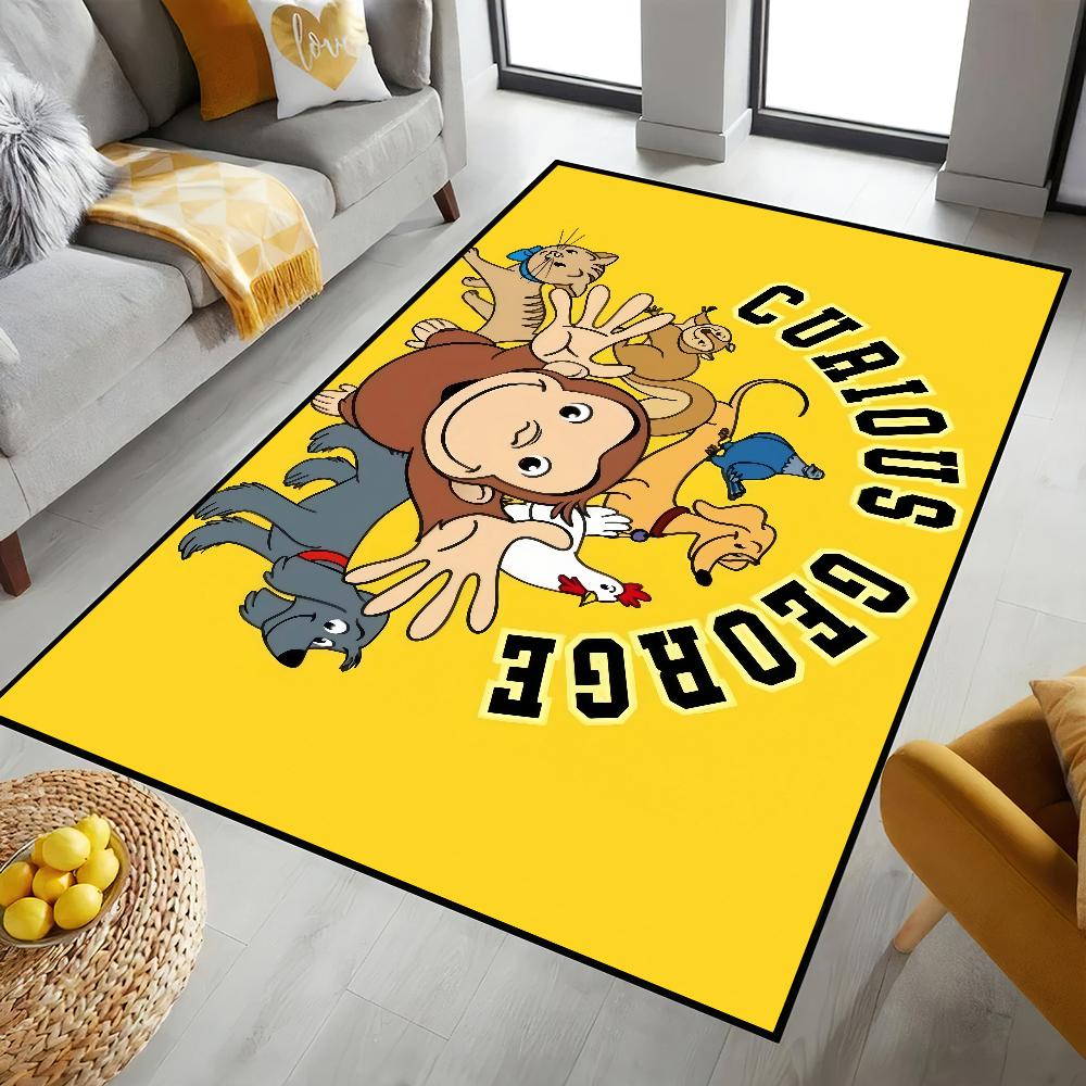 cartoon funny art monkey C-Curious G-George small carpet Rug Home Decor Bedroom Mat Hallway Balcony Entrance Doormat Decoration