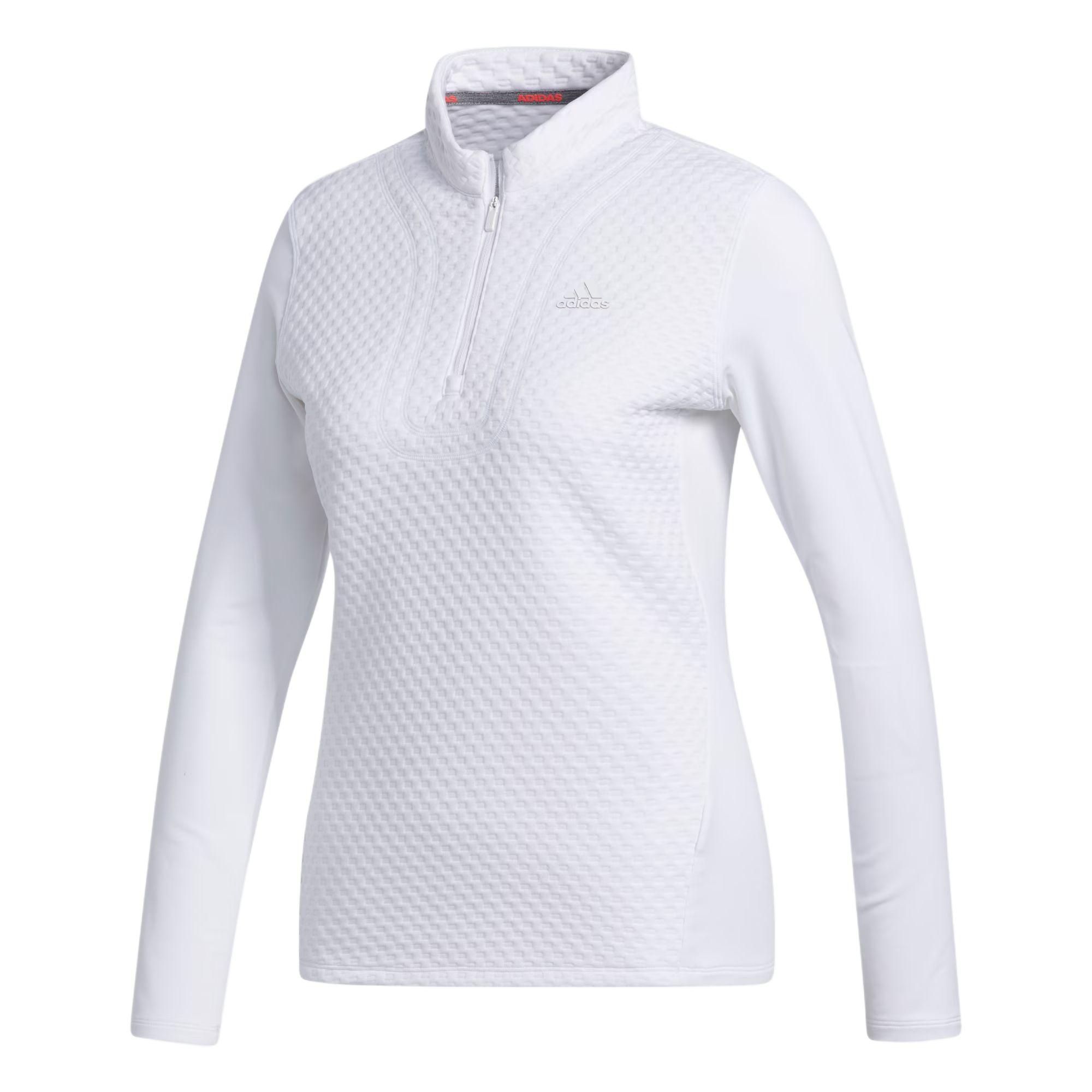 

Adidas Simple Solid Color Stretch Long Sleeve Polo Shirt Women tops White FS6330 S