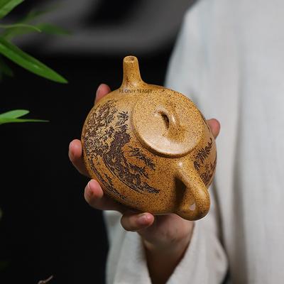 Teiera Cinese in Argilla Viola Yixing da 280ml Cucchiaino in Pietra Fatto a Mano Teiera Infusore da Tè per la Bellezza Bollitore Set da Tè Zisha per la Casa Regali