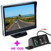 Cámara de visión trasera de coche 7LED CCD 170 ángulo + 5 "TFT LCD Monitor de espejo de coche cámara de respaldo de coche 2 en 1
