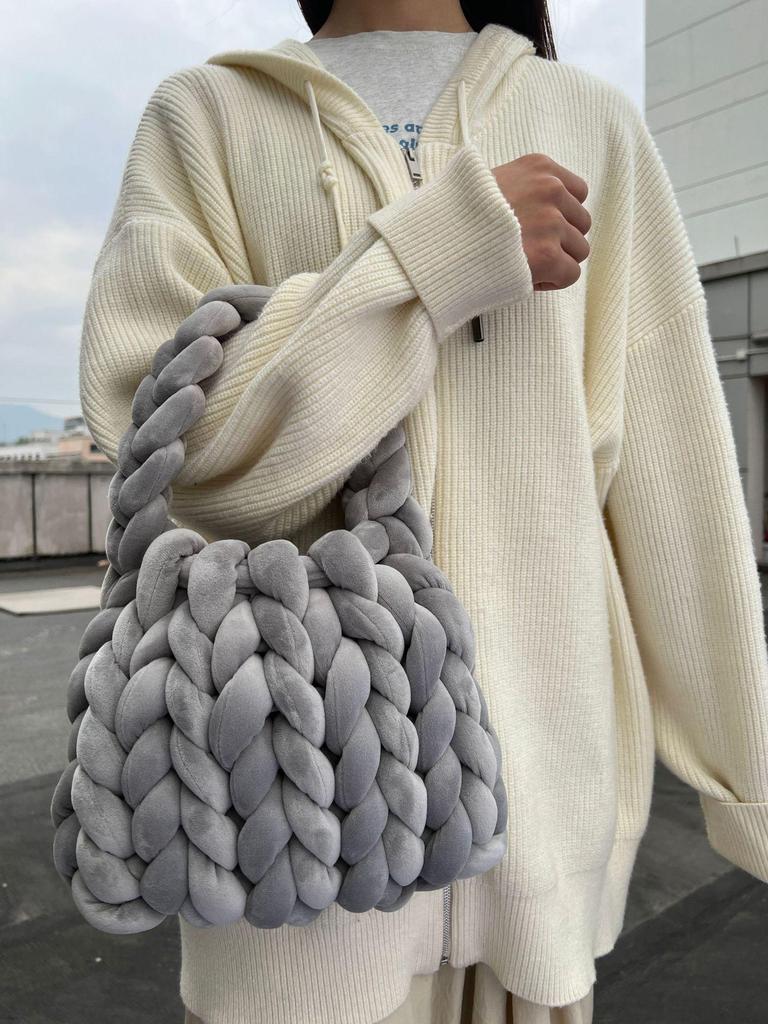 Xiaohongshu Velvet DIY Handmade Woven Crystal Yarn Handheld Messenger Bag