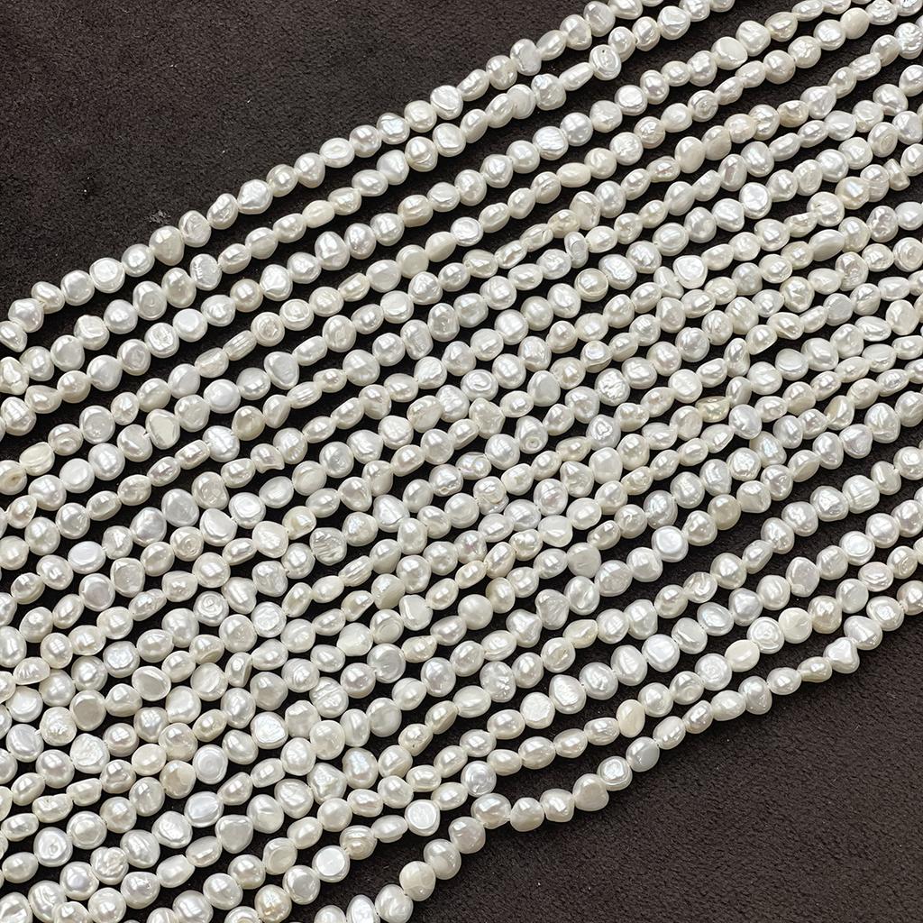 1Strand Natural Freshwater White Nugget Pearl Beads 3-4mm, 36cm Loose Beads For DIY Bracelet Necklace Jewelry Making