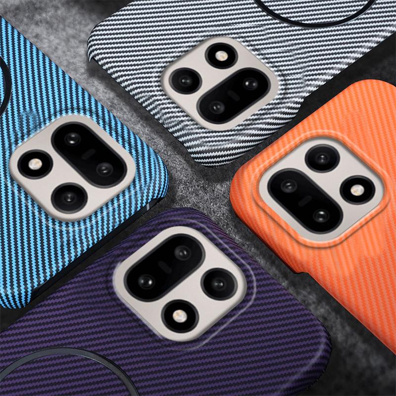 OnePlus 15T/ACE6 Magnetic Carbon Fiber Texture Phone Case with 1+Turbo6 Bracket
