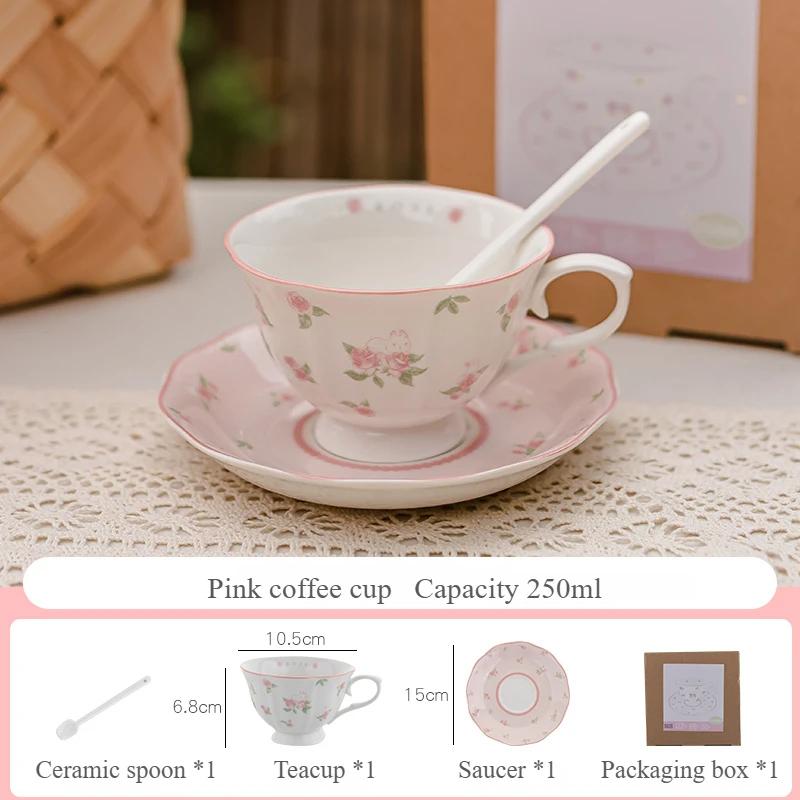 

Керамический чайный сервиз Розовая роза Кофейная чашка Блюдце Чашки для эспрессо Чайная чашка Кухонная посуда для напитков Кофейная кружка Подарки для вечеринки Подарок на день рождения