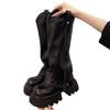 Thick-soled But Knee Boots Women's 2025 Autumn and Winter New British Style High Trouser Boots Small Skinny Knight Boots