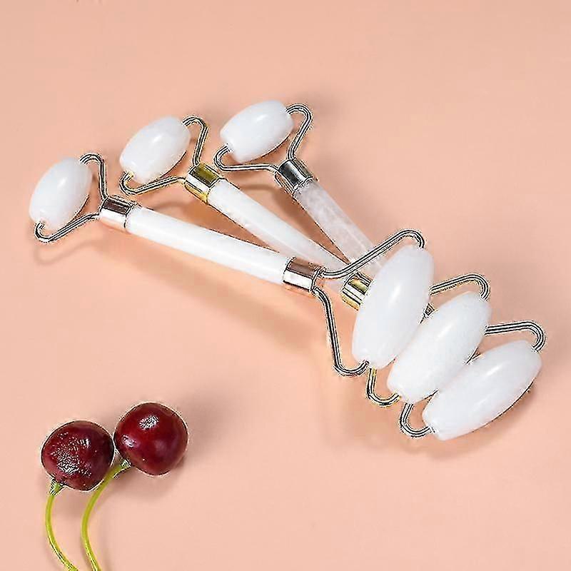 Natural White Jade Crystal Roller Stone Massage Body Eye Anti-wrinkle Ascending Facial Skin Reduce Cellulite Health Care Tool