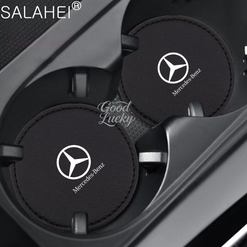 FCM5   2PCS Car Coaster Water Cup Anti-Slip Mat Phone Glasses Non Slip For Mercedes Benz AMG A C E S Class W203 W220 W206 W205 W211C260