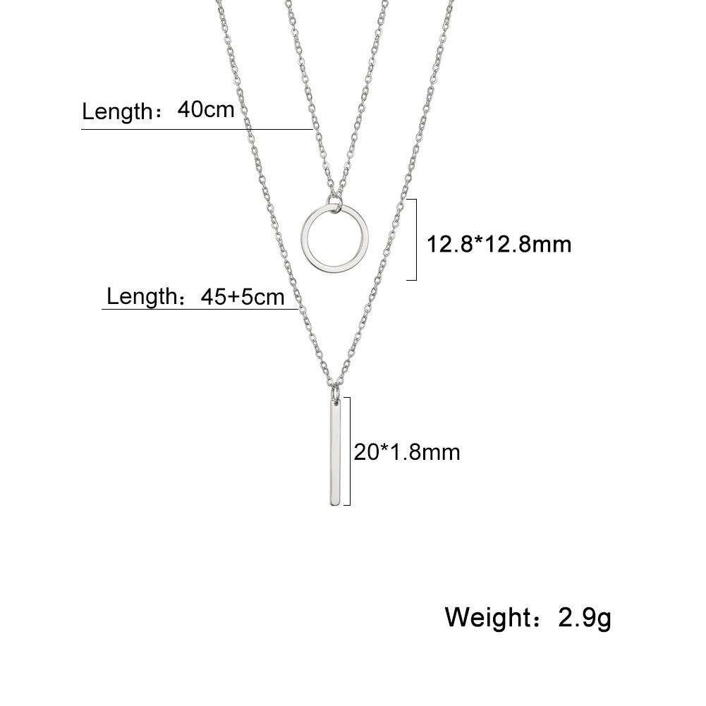 Geometric Round Heart Choker Necklace for Women Stainless Steel Minimalist Simple Clavicle Neck Chain Jewelry
