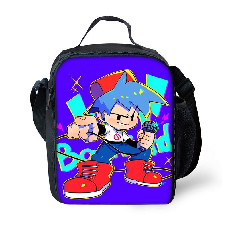 Funkin Night Friday Fnf Lunch Bags Thermal School Handbag For Kids Single Strap