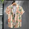 Flower Plants Print Men's Short-sleeved Shirt 3D Print  Single-breasted Shirt Fashion Summer Casual Vacation Button Down Blouse