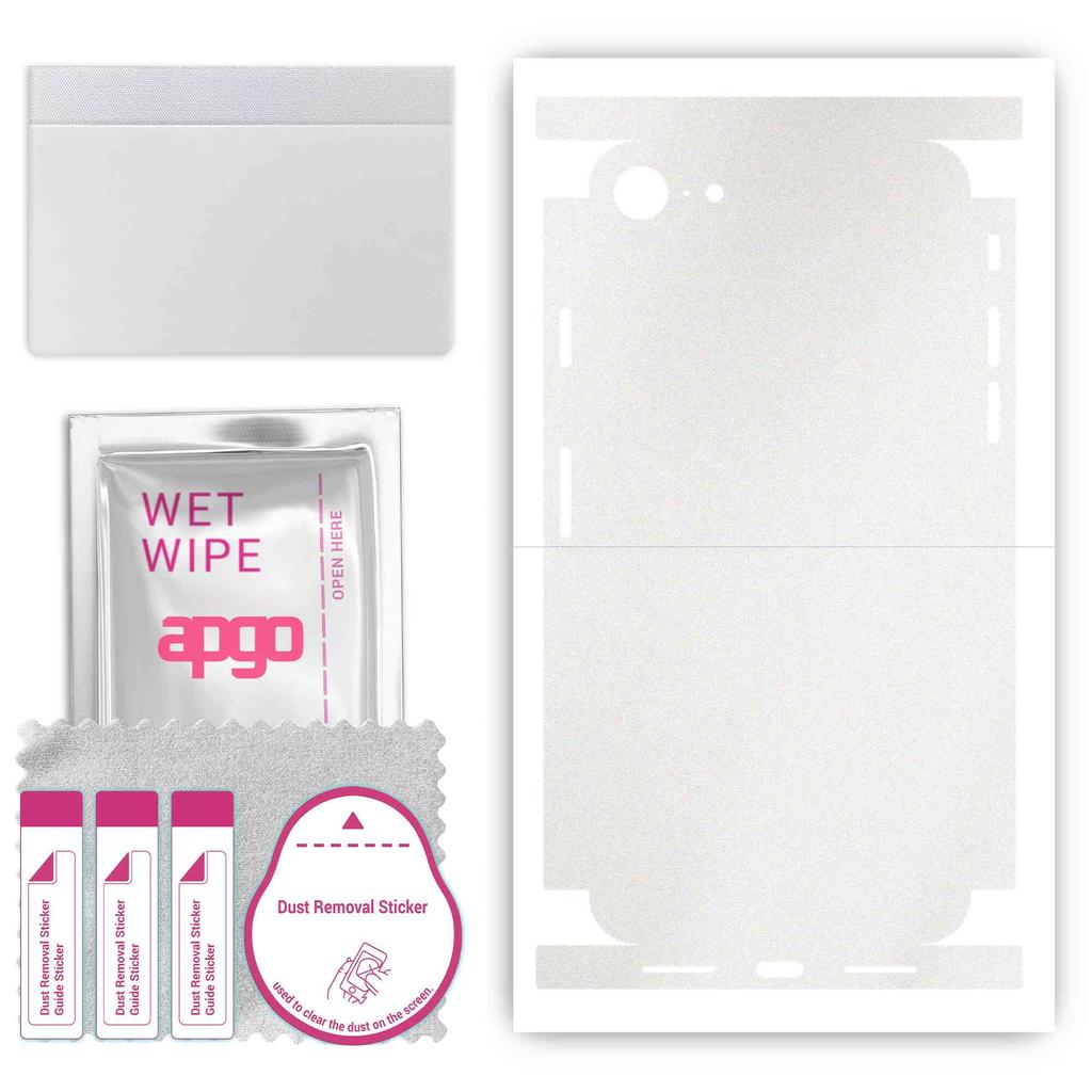 apgo Schutz Skin Sticker für die Rückseite+Seiten kompatibel mit Apple iPhone SE 2022, Full Wrap Folie, Folie, Vinyl - Muster Matt Transparent