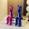 Long Ear Bunny Figurine Colorful Sitting Rabbit Statue Animal Sculpture Home Office Desktop Car Dashboard Decoration