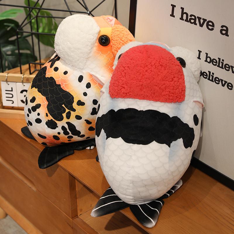 50cm Lifelike Fish Plush Stuffed Toy Goldfish Big Head Soft Pillow for Zoo Park Souvenir Lovely Lan Shou Animal Plushie