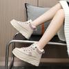 Women's Shoes Plus Velvet Thickened Inner Heightening Sneakers Color Matching Thick-soled Sponge Cake Heightening White Shoes