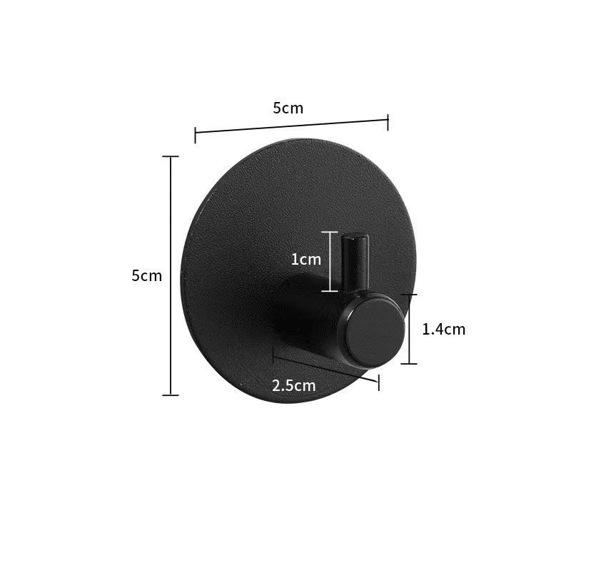 Aluminum Wall Hook Towel Racks Coated Self-adhesive Round Hanger Hook for Kitchen Hardware Bathroom