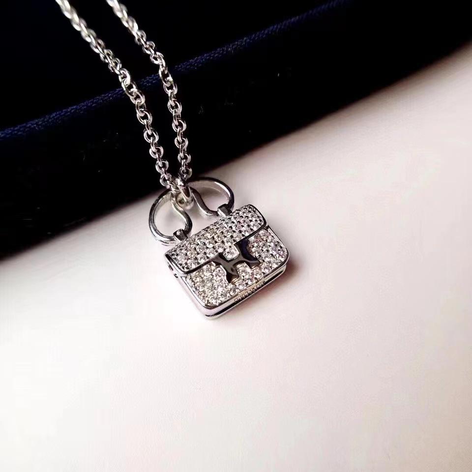 

Ожерелье Kang Kang Luxury H Bag: Подвеска из стерлингового серебра и розового золота 18 карат с бриллиантами для женщин