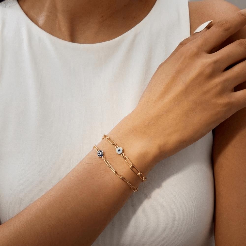 Unique Turkish Blue Eye Bracelet Elegant Adjustable Chain Bracelet  Lucky Charm