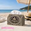 1pc, 2d Flat Printing, Tissue Box Buddha Statue Pattern with Lotus and Mandala Background Printing Party Tissue Box, Multifunctional Kitchen and Dinin