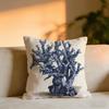 Blue Sea Creature Coral Shrimp Cushion Cover Cozy Velvet Throw PillowSoft Warm Cushion For Sofa  Bed