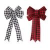 Large Christmas Unique Bow In Elegant Checkered Pattern For Seasonal Home Decor