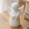 Yousheng 3D Printed Angel Figurine, Little White Guardian Angel Statue, Healing Winged Angel Figure for Home Desktop Shelf