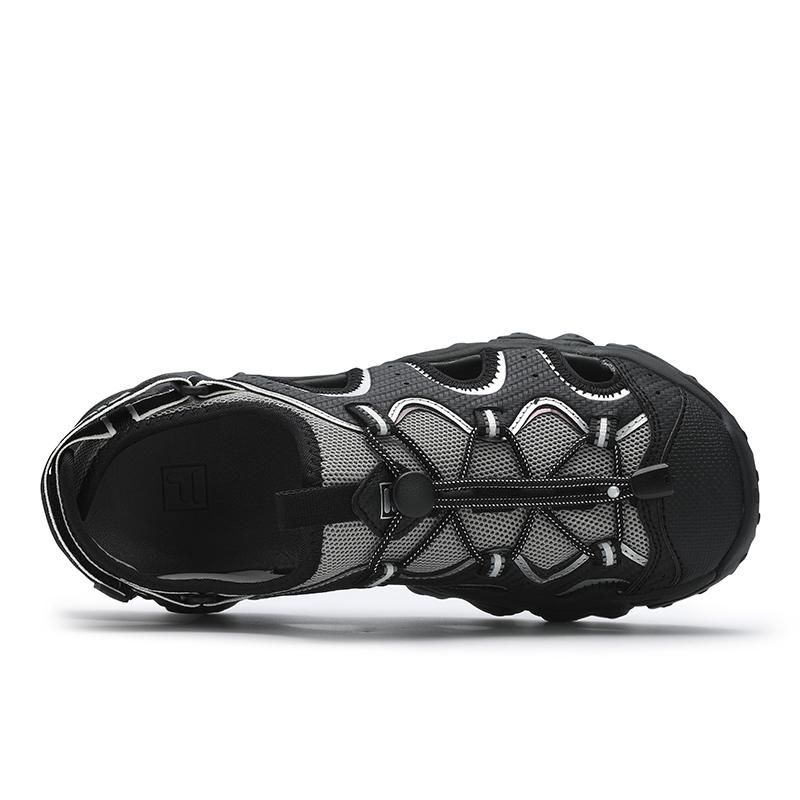 FILA Fluid 5 Sandals Cat Paw Casual Retro Beach Sandals Women sandals Black Gray F12W522401FBA
