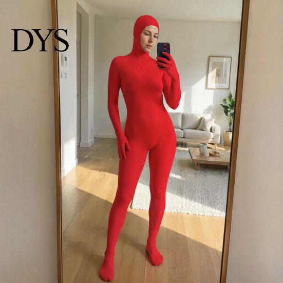 Costume Party Unitard Full Body Zentai Suit for Men Women, Open Face Halloween Cosplay Bodysuit, Adults Stretchy Spandex Party, Stage Performance