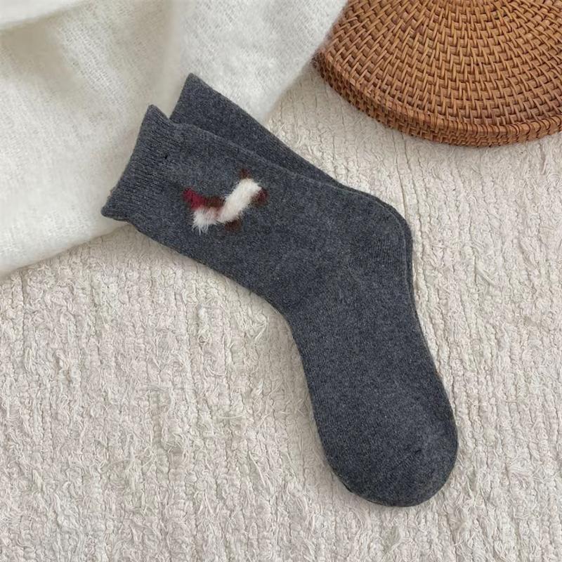Kawaii Cartoon Cat Socks Winter Women Girls Warm High Quality  Middle Tube Socks Soft Comfortable Cotton Socks as the picture