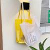 Transparent Mesh Shoulder Bag Pockets Hollow Tote Bag Fashion Beach Handbag  Girls
