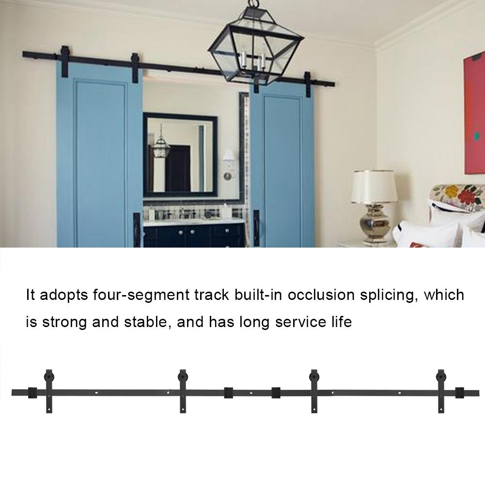 Barn Sliding Wood Door Track System Kit 4m Double Door Sliding Door Hardware Accessories for